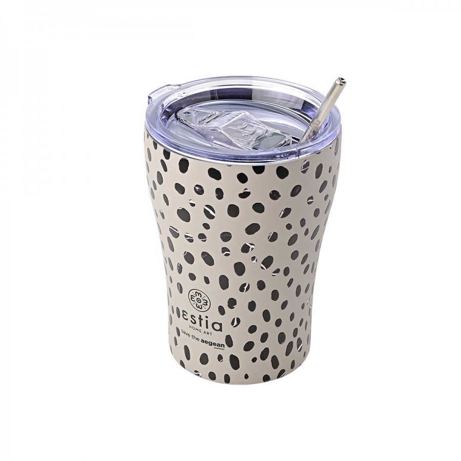 Estia θερμός Coffee Mugs 350ml Leopard Taupe (01-16852)