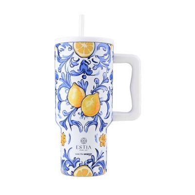 Estia θερμός Straw Tumbler XL Save The Aegean 900ml Amalfi Coast (01-34832)