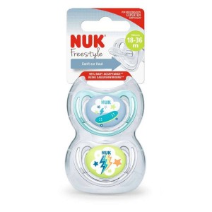 Nuk Ορθοδοντική Πιπίλα Σιλικόνης για  18-36 μηνών Freestyle 2τεμ. Μπλε (10739372) Nuk Ορθοδοντική Πιπίλα Σιλικόνης για  18-36 μηνών Freestyle 2τεμ. Μπλε (10739372)