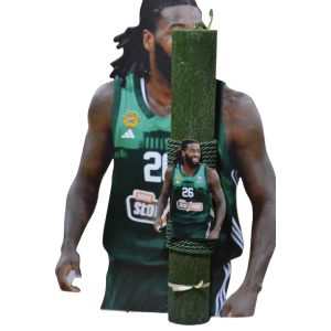 Χειροποίητη Αρωματική Λαμπάδα Με το Πράσινο Θηρίο  σε ξύλινη Διακοσμητική Βάση (2026229)