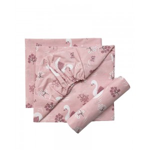 Bunnybebe Σεντόνια κούνιας σετ 3τμχ με λάστιχο Swan (260-SWAN) Bunnybebe Σεντόνια κούνιας σετ 3τμχ με λάστιχο Swan (260-SWAN)