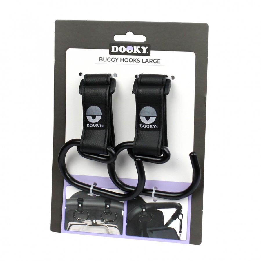 Dooky Σετ 2 μεγάλοι γάντζοι καροτσιού -Black (DK-5027011)