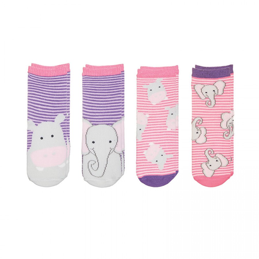 FlapJackKids Mix and Match Καλτσάκια (0-12) μηνών – Hippo/Elephant small (LUV0804)