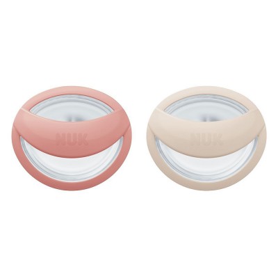 Nuk Πιπίλες Σιλικόνης Mommy Feel για 0-6 μηνών με Θήκη Beige & Red 2τμχ (10175339)