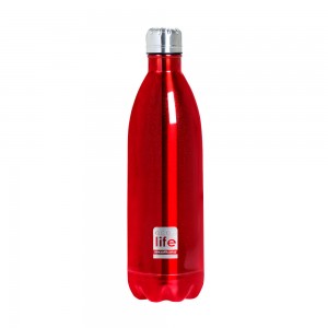 Life Green ανοξείδωτο θερμός 1lt με διπλό τοίχωμα Red Metallic (33-BO-3036)