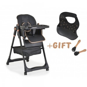 Moni Καρεκλάκι Φαγητού Lindo black με ΔΩΡΟ σαλιάρα σιλικόνης ,κουτάλι & πιρούνι (3801005152384) Moni Καρεκλάκι Φαγητού Lindo black με ΔΩΡΟ σαλιάρα σιλικόνης ,κουτάλι & πιρούνι (3801005152384)