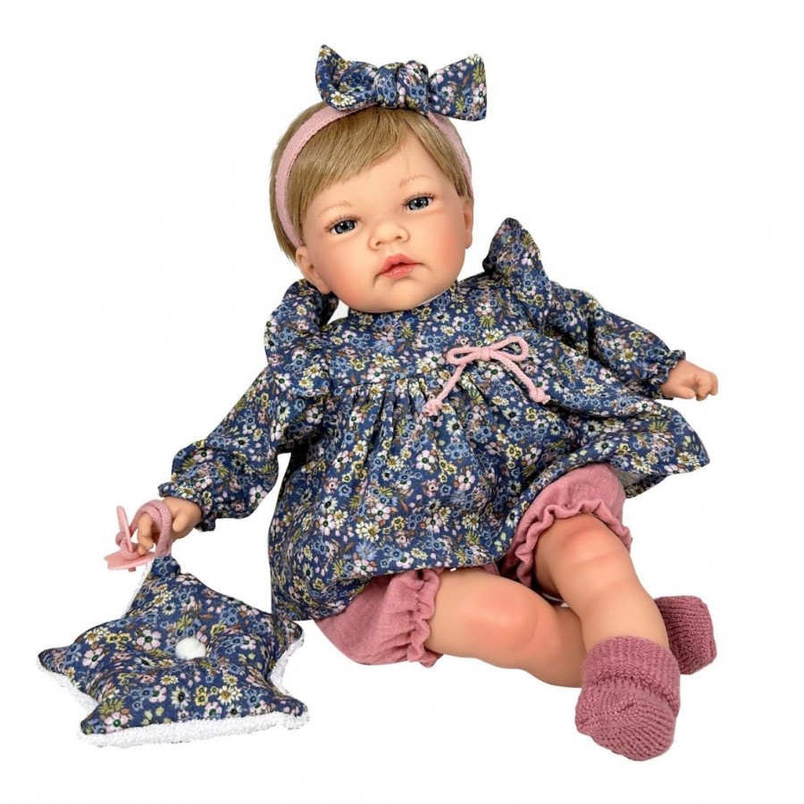 Nines D'Onil: Celia Liberty μωρό ξανθό με μπλέ φόρεμα και αξεσουάρ (NDO-4110)