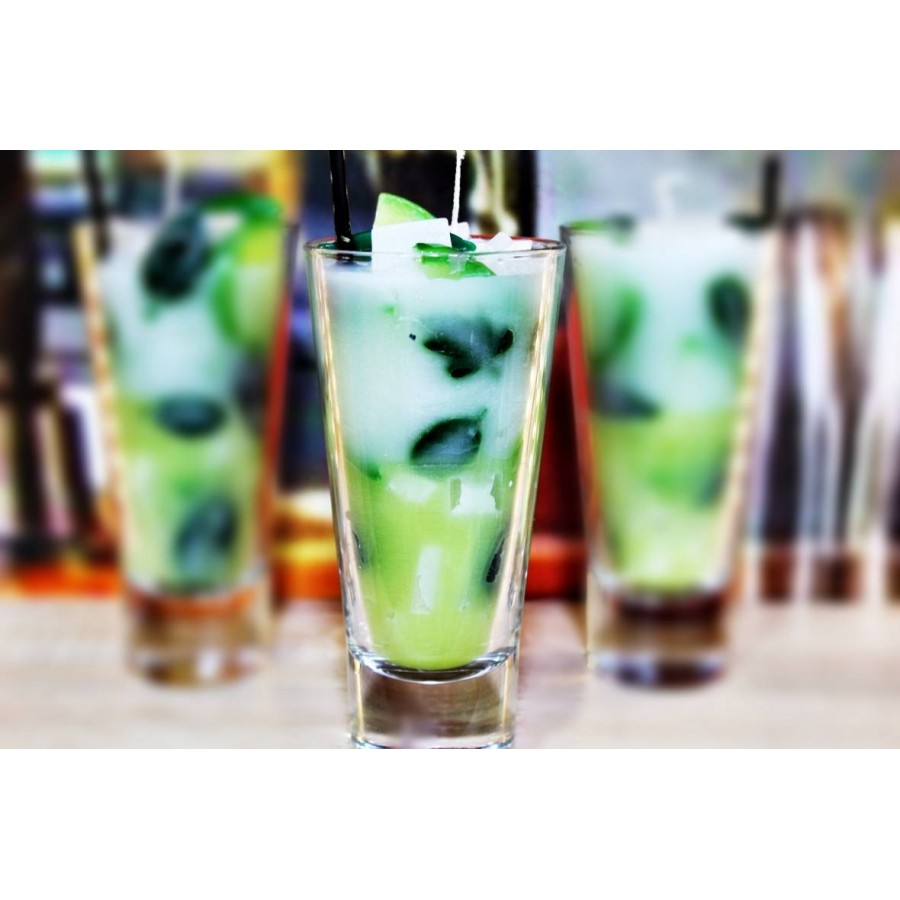 Χειροποίητη Λαμπάδα Coctail Mojito Σε Ποτήρι (000631)