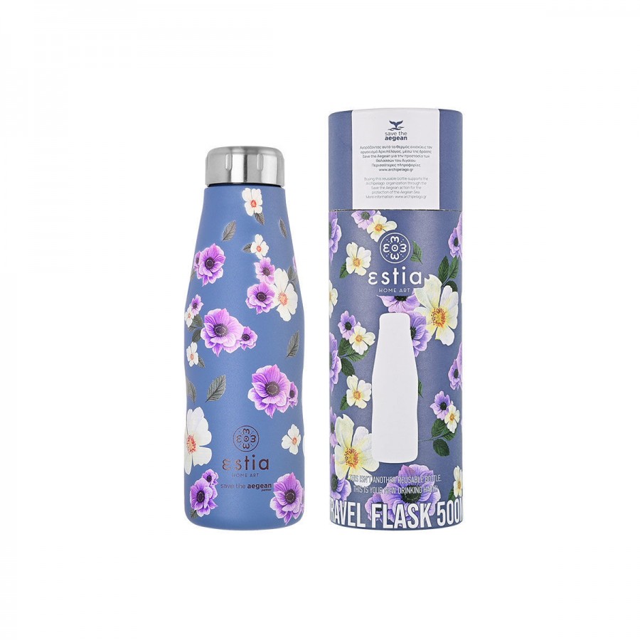 Estia θερμός Travel Flask Save The Aegean 500ml Garden Blue (01-16654)