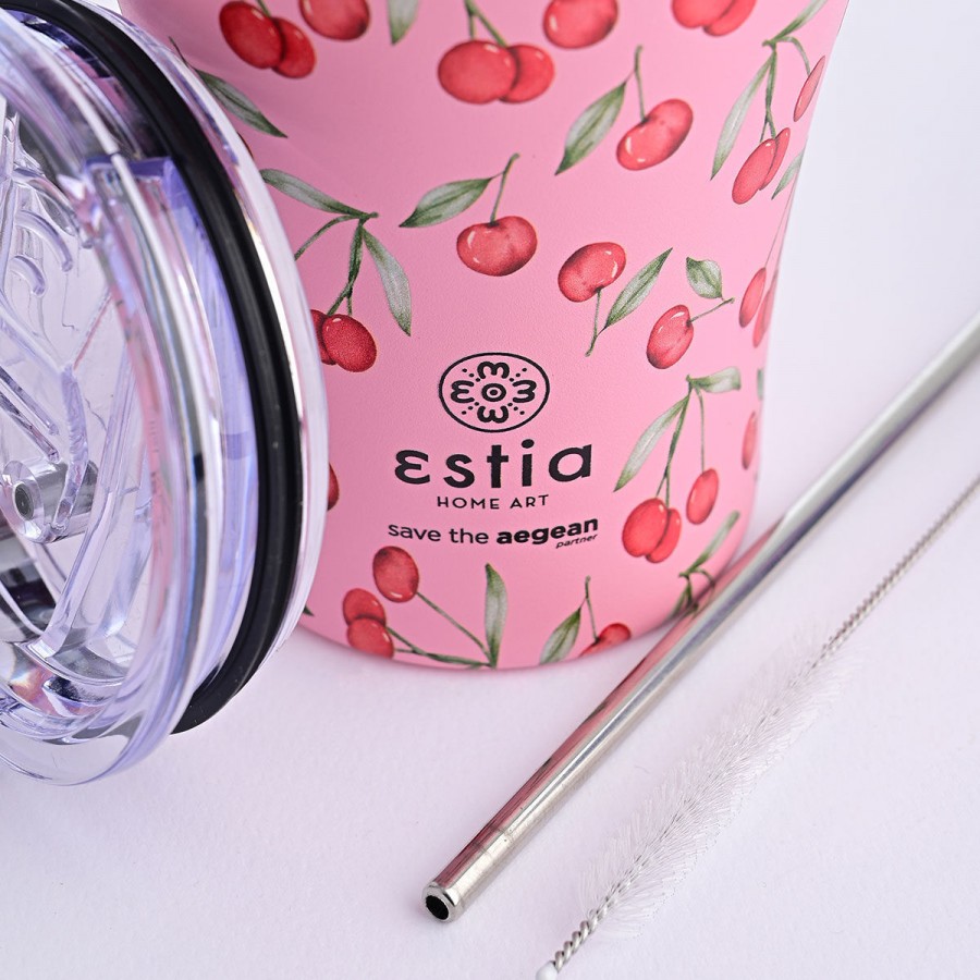 Estia θερμός Coffee Mugs 350ml Cherry Rose (01-16876)