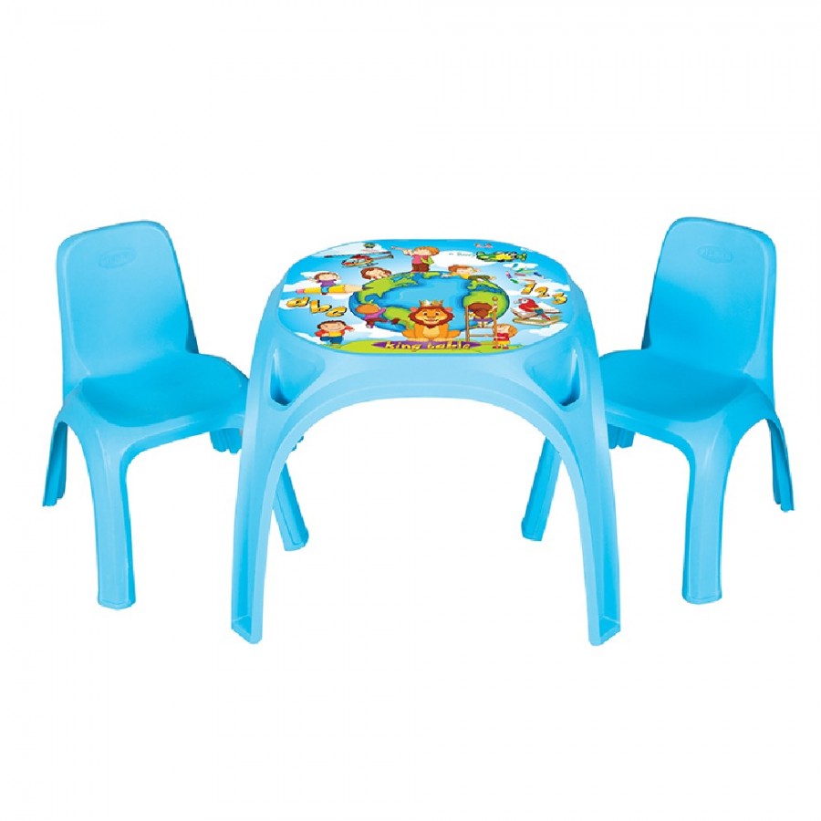 Pilsan Σετ Παιδικό Τραπέζι με Καρέκλες από Πλαστικό King Blue (03422)