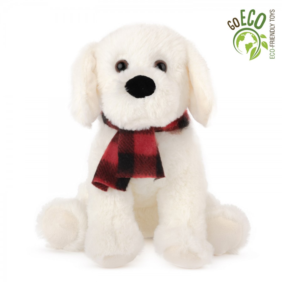 Amek Toys Λούτρινo Σκύλος με κασκόλ Λευκό 23cm (061214)