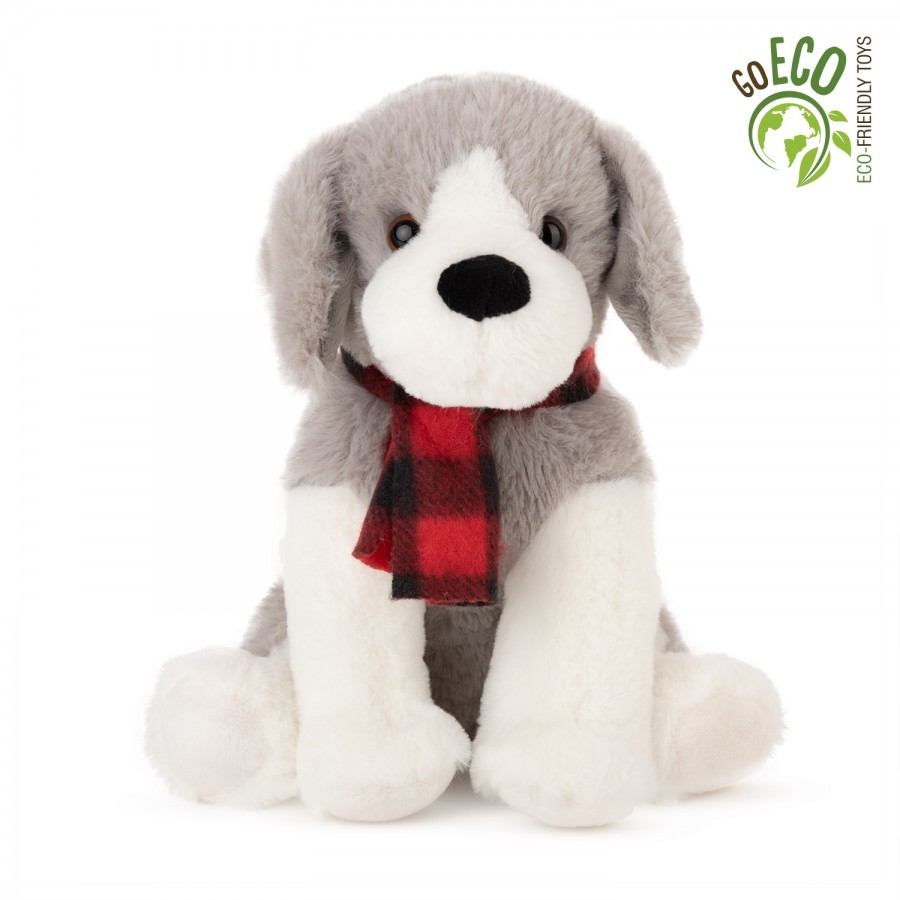 Amek Toys Λούτρινo Σκύλος με Γκρι κασκόλ 23cm (061216)