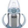 Nuk Ανοξείδωτο First Choice Μπιμπερό Εκπαίδευσης 150 Ml Με Στόμιο Σιλικόνης & 2 Λαβές Blue (10255247)