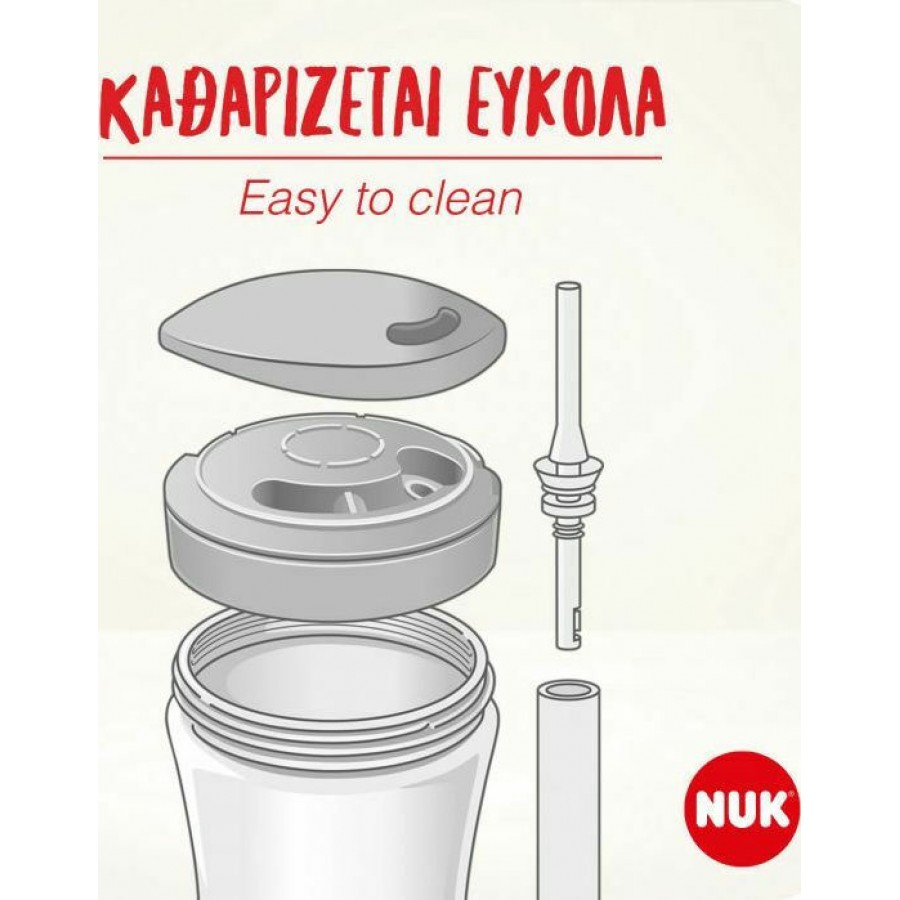 Nuk Παιδικό Ποτηράκι Action Cup  230ml με καλαμάκι που αλλάζει χρώμα (10255574)