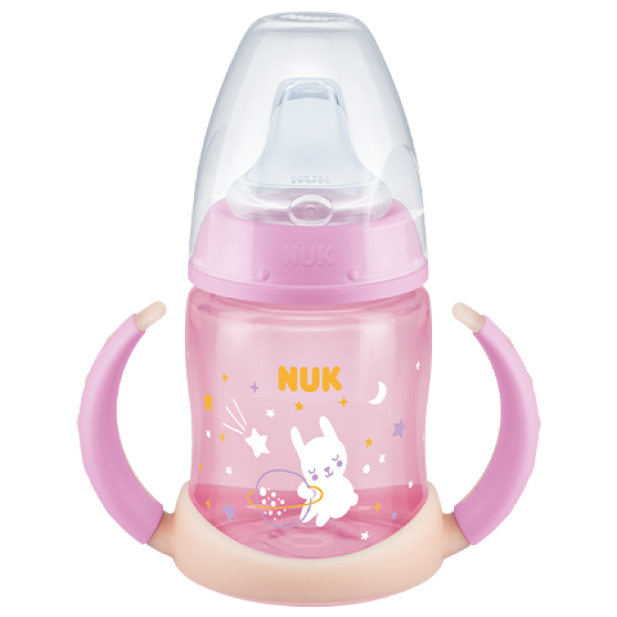 Nuk Εκπαιδευτικό Μπιμπερό με Λαβές First Choice 6m+ Night Pink  150ml (10527572)