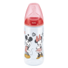 Nuk Πλαστικό Μπιμπερό First Choice Plus Temperature Control Mickey & Minnie Κατά των Κολικών με Θηλή Σιλικόνης 300ml για 6-18 μηνών Κόκκινο  (10741034-1)