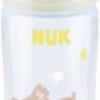 Nuk Πλαστικό Μπιμπερό First Choice Plus Temperature Control + Night Κατά των Κολικών με Θηλή Σιλικόνης 300ml για 6-18 μηνών Bear (10741142-1)