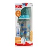 Nuk First Choice Plus Glass γυάλινο Μπιμπερό 240ml με Δείκτη Ελέγχου Θερμοκρασίας Σιέλ Ελεφαντάκια (10745124-1)