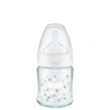 Nuk First Choice Plus Glass γυάλινο Μπιμπερό 120ml με Δείκτη Ελέγχου Θερμοκρασίας Αστεράκια  (10747117-2)