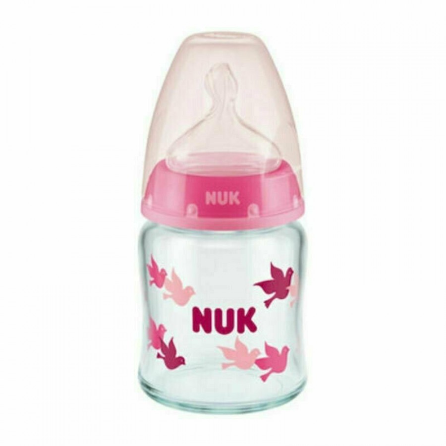 Nuk First Choice Plus Glass γυάλινο Μπιμπερό 120 ml με Δείκτη Ελέγχου Θερμοκρασίας (10747117)