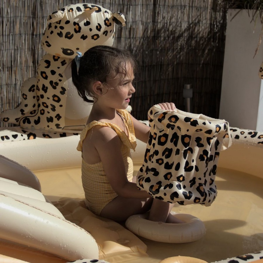 Swim Essentials: Μεγάλη πισίνα με τσουλήθρα για παιδιά από 3 ετών - "Beige Leopard" (SWE-2020SE304)