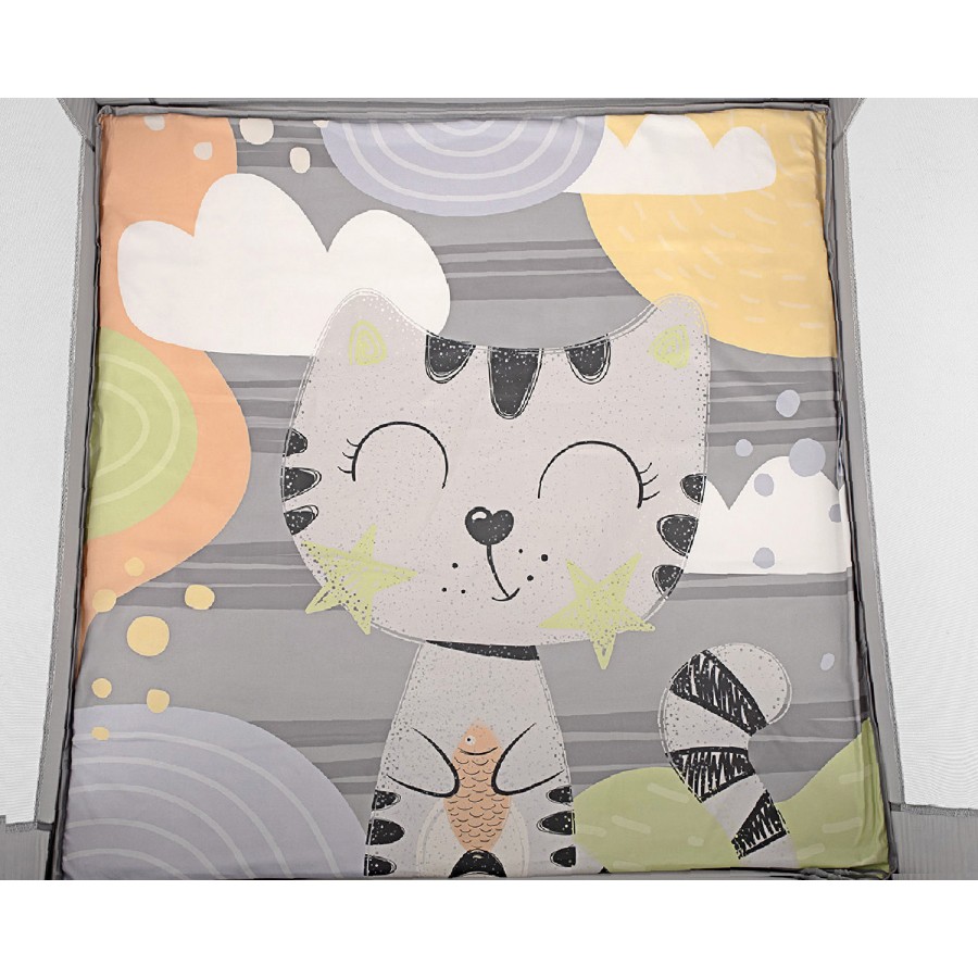 Kikkaboo Τετράγωνο Πάρκο μωρού Playpen Enjoy Grey Cat 2023 (31003030014)