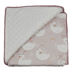 Bebestars  Bρεφική Κουβέρτα Minky 90 x 90 εκ. Swan με Pom-Pom (3143) Bebestars  Bρεφική Κουβέρτα Minky 90 x 90 εκ. Swan με Pom-Pom (3143)