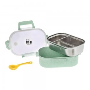 Life Green Φαγητοδοχείο 900ml Με χώρισμα Light Green (33-BO-9074)
