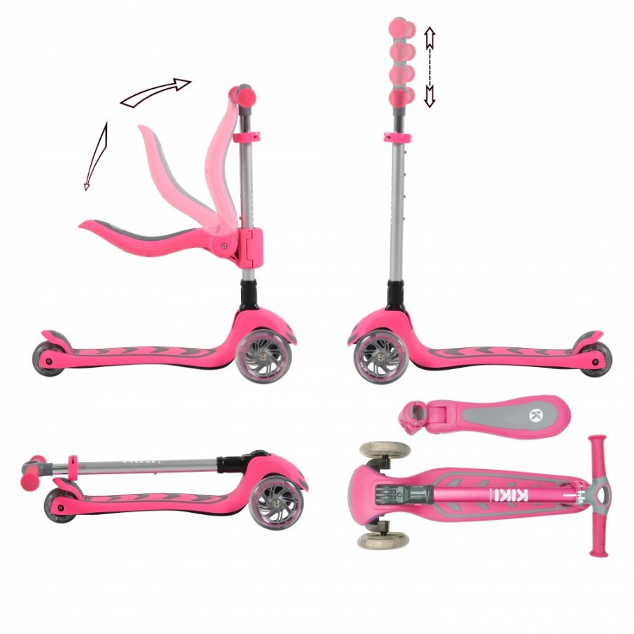 Byox Scooter Αναδιπλούμενο με Κάθισμα Kiki Pink (3800146201920)