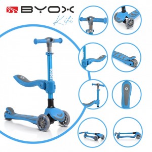 Byox Scooter Αναδιπλούμενο με Κάθισμα Kiki Blue (3800146201937) Byox Scooter Αναδιπλούμενο με Κάθισμα Kiki Blue (3800146201937)