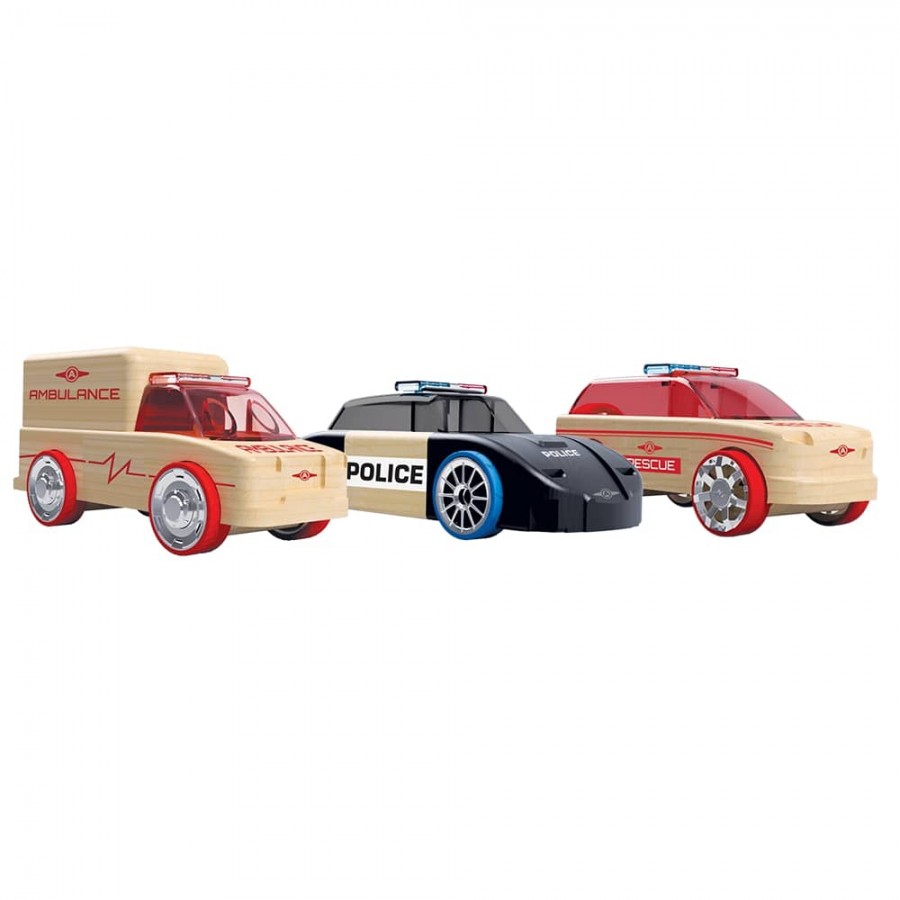 Cangaroo Ξύλινο Σετ ΑυτοκινητάκιαMini 3-Pack Rescue Vehicles (53106)