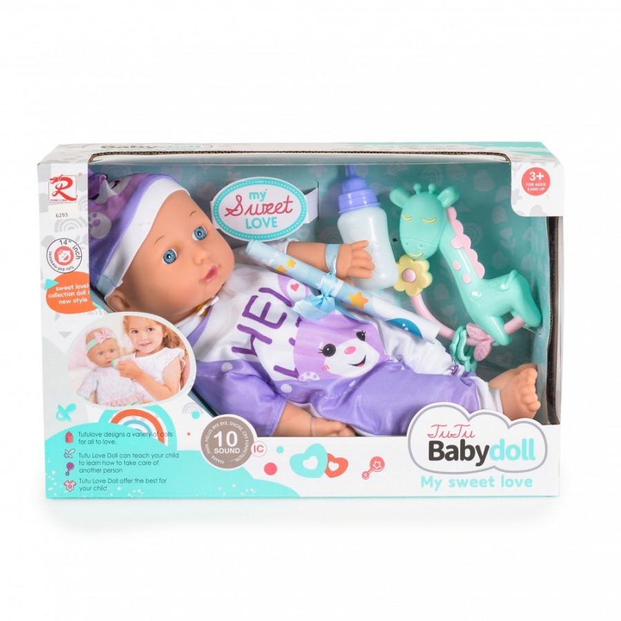 Moni Toys Σετ Μωρού 14" με αξεσουάρ & ήχους Rabbit (3800146223649)