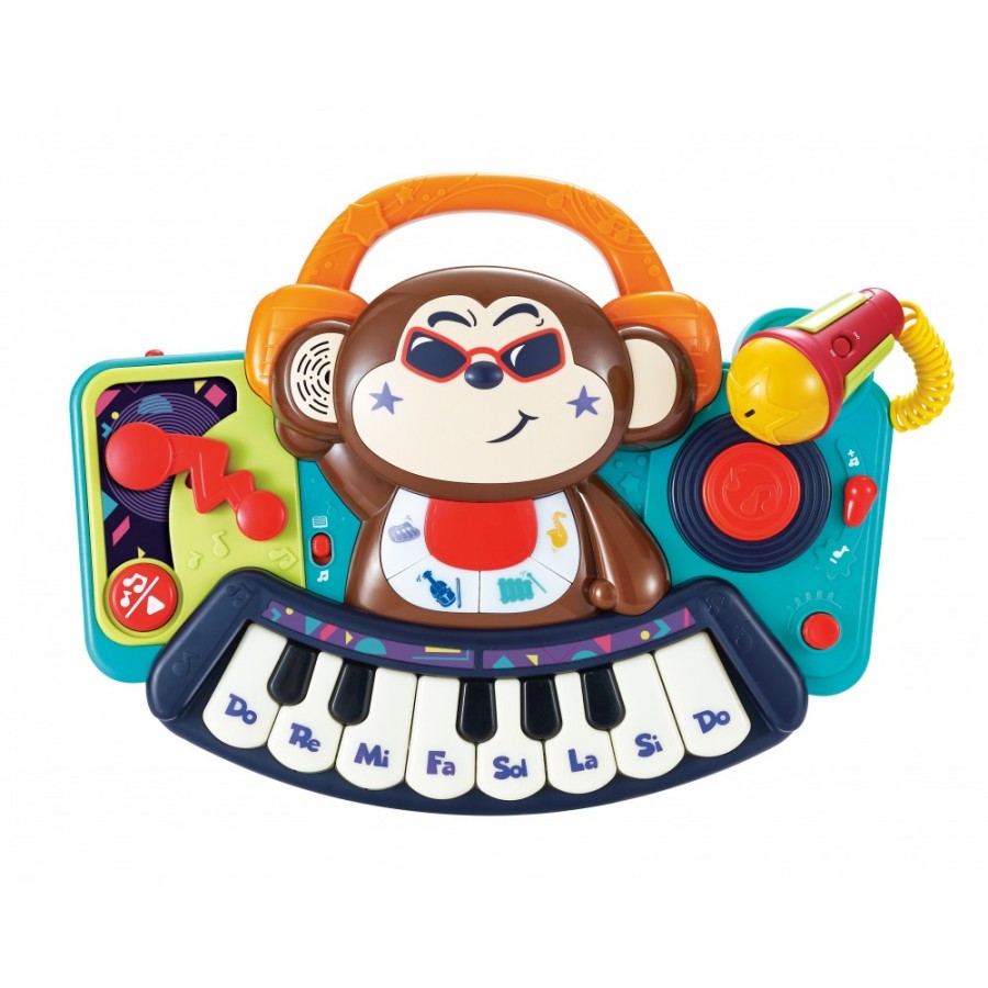 Hola Μουσικό Παιδικό Πιανάκι DJ Monkey 3137  με μουσική ,ηχητικά  εφέ & μικρόφωνο (3800146224189)