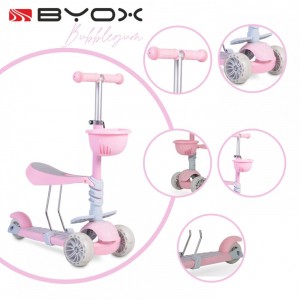 Moni Scooter 3 in 1 Bubblegum Pink (3800146225971) Moni Scooter 3 in 1 Bubblegum Pink (3800146225971)