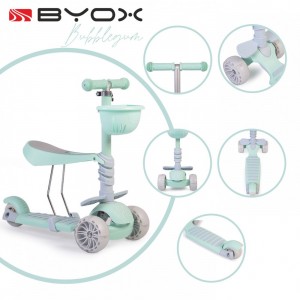 Moni Scooter 3 in 1 Bubblegum Green (3800146225988) Moni Scooter 3 in 1 Bubblegum Green (3800146225988)