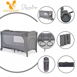 Cangaroo Παρκοκρέβατο  1 επιπέδου Skyglow grey (3800146248901) Cangaroo Παρκοκρέβατο  1 επιπέδου Skyglow grey (3800146248901)