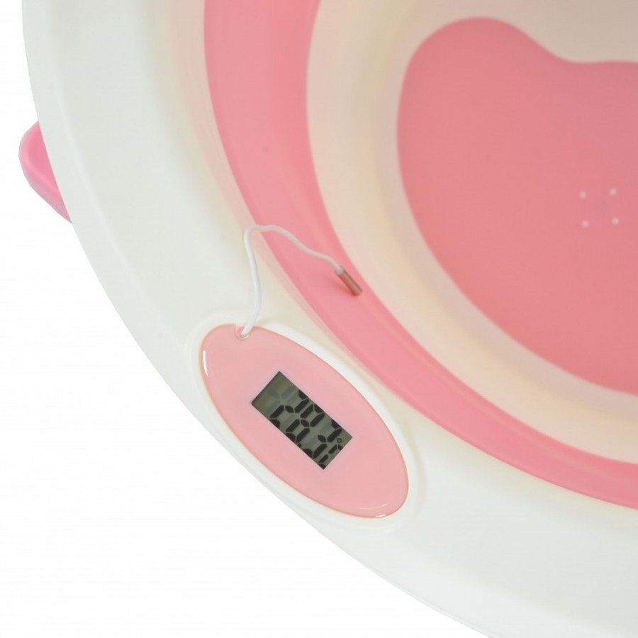Cangaroo Πτυσσόμενη Μπανιέρα Terra Pink με Ψηφιακό Θερμόμετρο (3800146270209)