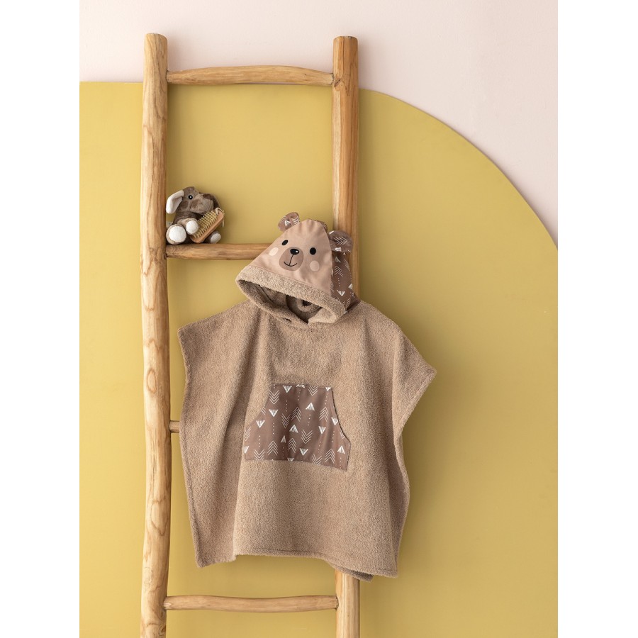 Palamaiki Παιδική Πετσέτα Teddy με κουκούλα Καφέ 120 x 70εκ. (5205857264758)
