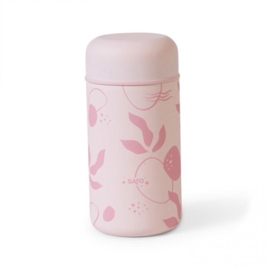 Saro Θερμός Φαγητού Leaves Dusty Pink 500ml (52242)