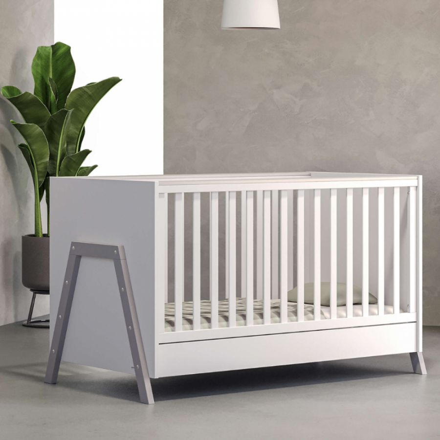 Βρεφική Κούνια Casa baby Oslo Grey μετατρεπόμενη σε βρεφικό κρεββάτι (590325)