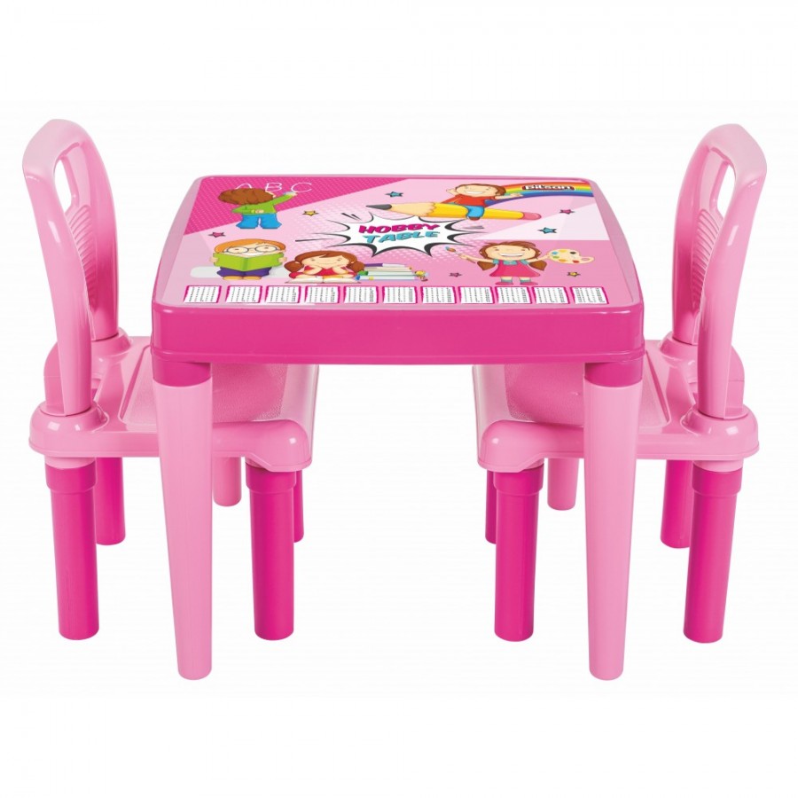 Pilsan Παιδικό Τραπεζάκι Με 2 Καρέκλες Hobby Study 03414 - Pink (8693461034145)