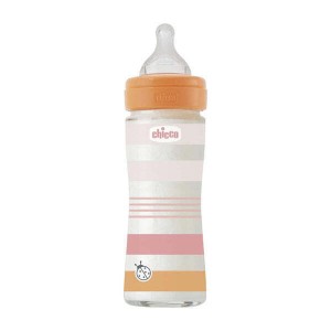 Chicco Γυάλινο Μπιμπερό Well Being 0m+ Girl 240ml (A50-28721-11) Chicco Γυάλινο Μπιμπερό Well Being 0m+ Girl 240ml (A50-28721-11)