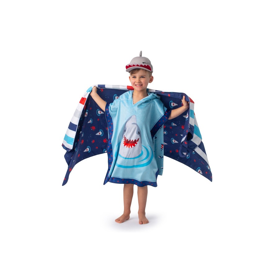 Flapjackkids Πόντσο Διπλής Όψης UPF50+ Οne Size (2-6y+) Shark ( FJKCU560)