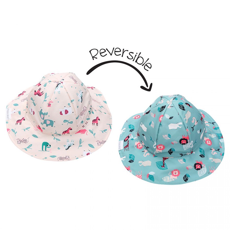 Flapjackkids Καπέλο Διπλής Όψης UPF 50+ – Pink Zoo 6μηνών - 2 χρονών ( FJKPG523)