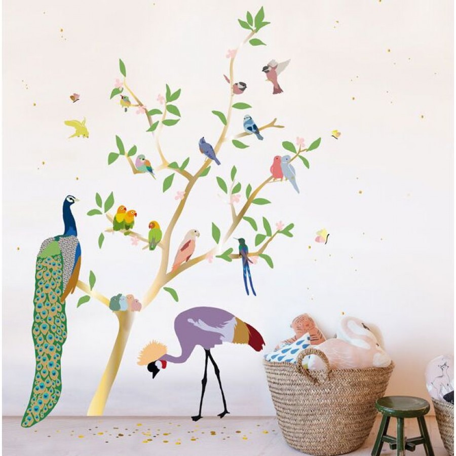 Mimi'lou Αυτοκόλλητα τοίχου Μεγάλα ''WITH THE BIRDS'' (MML-ART472)
