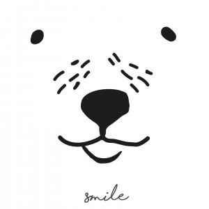 Mimi'lou: Αυτοκόλλητα τοίχου Just a touch "Ours Smile" ασπρόμαυρο (MML-ART505) Mimi'lou: Αυτοκόλλητα τοίχου Just a touch "Ours Smile" ασπρόμαυρο (MML-ART505)