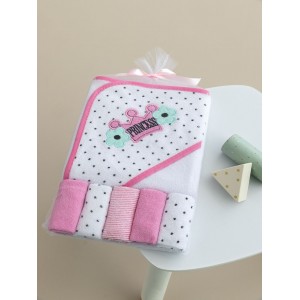 Palamaiki Πετσέτα με κουκούλα και πανάκια Pink (NB0138)