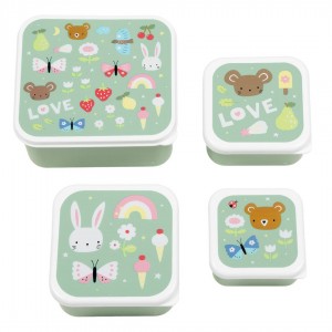A little lovely company Σετ 4 δοχεία φαγητού Lunch & Snack Box Joy (SBSEJO62) A little lovely company Σετ 4 δοχεία φαγητού Lunch & Snack Box Joy (SBSEJO62)