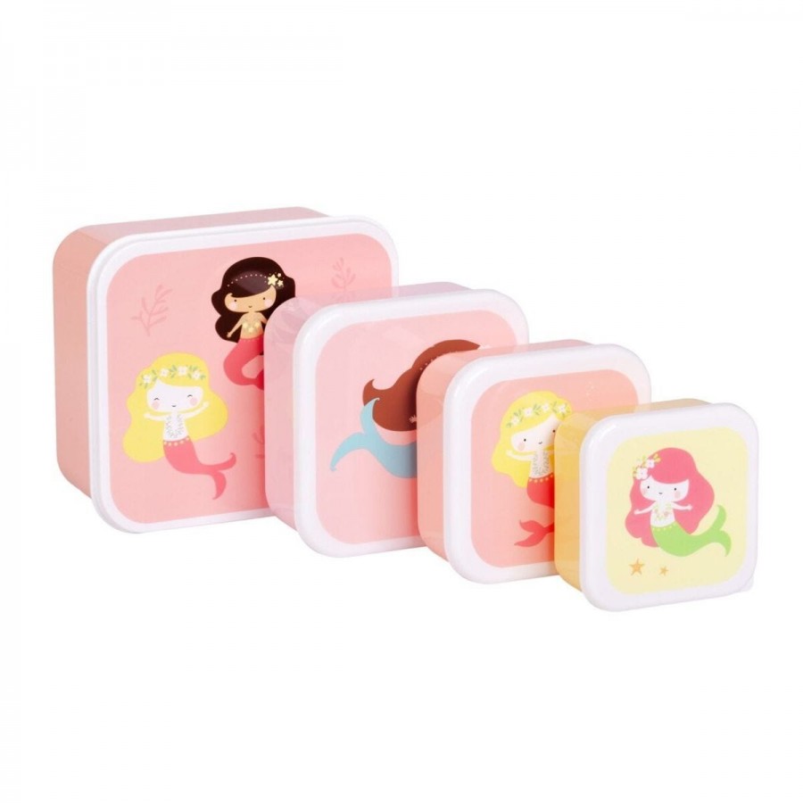 A little lovely company Set of 4 lunch containers Lunch Mermaid (SBSEME40)